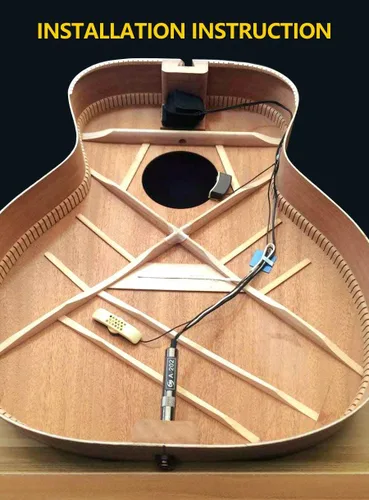 Miniatura 6 de Rocket A-201, micrófono profesional Piezo, ecualizador de guitarra, amplificador profesional. afinador con control de tono y volumen, with microphone