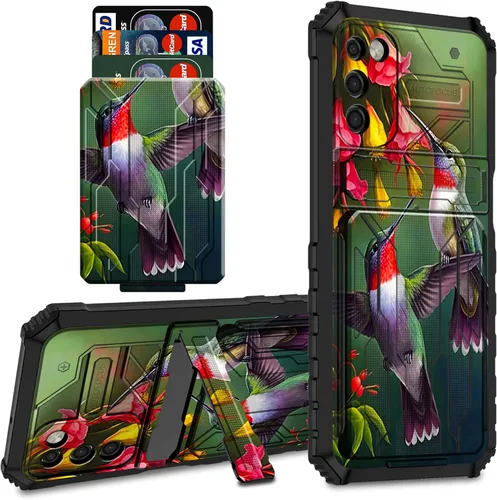 Miniatura 49 de Funda tipo cartera para Samsung Galaxy S22 Ultra con soporte para tarjeta de crédito y soporte de doble capa de policarbonato duro de PC suave TPU a