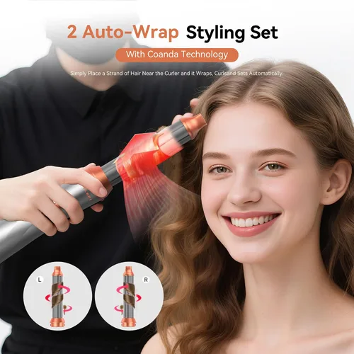 Miniatura 2 de Cepillo secador de pelo 5 en 1, cepillo secador de pelo de 110-120 V, secado rápido y 3 cepillos de cabello de aire caliente de temperaturas