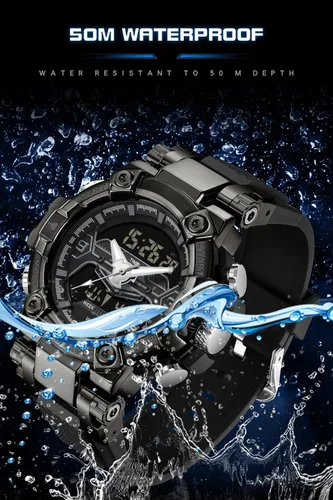Miniatura 6 de findtime Relojes de diseñador genial para hombre, color azul, gran cara, relojes para hombres, electrónico único, deportivo, militar, audaz