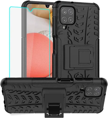 Funda para teléfono Galaxy A12, funda para teléfono Samsung A12 con protector de pantalla, protector de silicona a prueba de golpes con función
