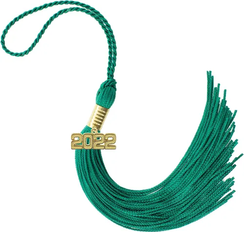 Miniatura 195 de Borla de graduación Aqua 2022, todos los colores escolares disponibles, fabricada en Estados Unidos