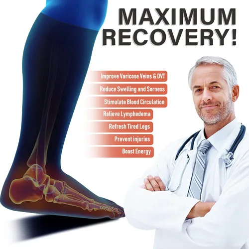 Miniatura 5 de SIOAUIRT Calcetines de compresión de talla grande para mujeres y hombres de 20 a 30 mmHg, medias de pantorrilla ancha, el mejor apoyo