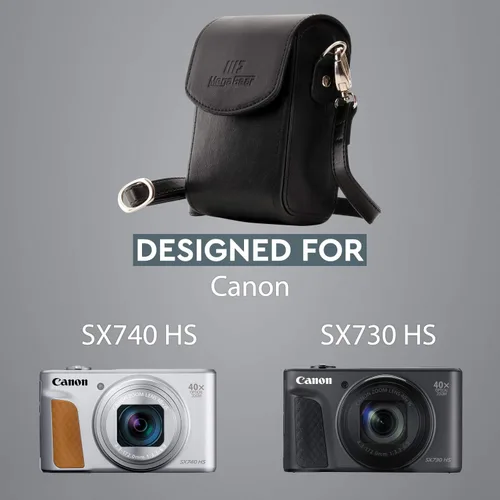 Miniatura 5 de MegaGear Canon PowerShot SX740 HS, SX730 HS - Funda de piel para cámara con correa, color negro