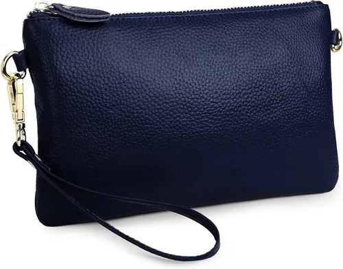 Miniatura 7 de Uromee Cartera de mano para mujer, de piel auténtica, con cadena de hombro desmontable