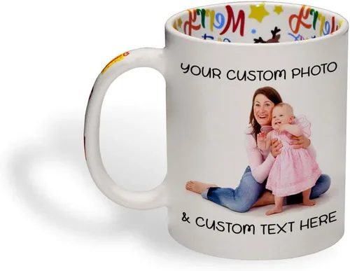 Miniatura 9 de Taza de café en forma de corazón personalizada foto foto y texto taza de té cerámica 11 oz Mango de corazón