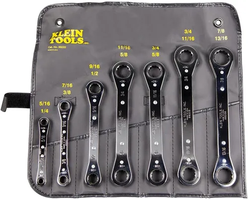 KLEIN TOOLS 68222 Juego de llaves de caja de trinquete, 7 piezas, fabricadas en Estados Unidos