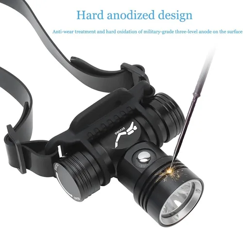 Miniatura 4 de WINDFIRE Faro Frontal de Buceo, Luz de Buceo Recargable, IPX8 Impermeable Faro Subacuático con 3 Modos e Indicador de Energía, Altos Lúmenes, Larga