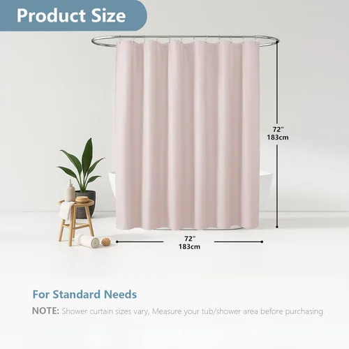 Miniatura 3 de OVZME Cortina de ducha rosa y bayas, cortina de baño para niños de 72 pulgadas de largo, cortina de ducha de tela de gofre con relieve 3D, cortina