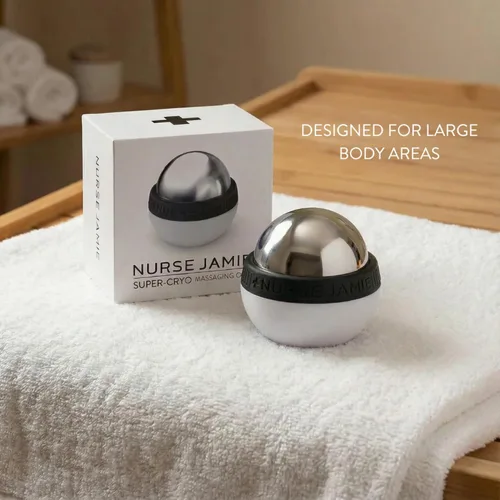 Miniatura 5 de Nurse Jamie Super-Cryo Massaging Orb – Stainless Steel Roller for Face & Body – Long-Lasting Cooling & Warming Therapy for Circulation, Recovery &