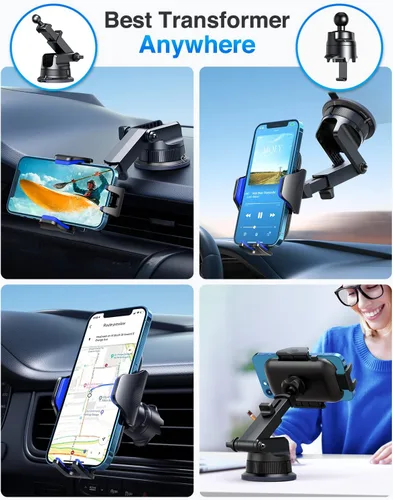 Miniatura 3 de VANMASS [Verdad Grado Militar] Soporte para teléfono de coche [Mejor succión y clip] Soporte para teléfono celular para salpicadero, rejilla