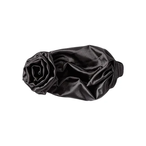Miniatura 2 de KISS COLORS & CARE Turbante preatado con nudo superior, negro, elegante, elástico y suave para dormir, máxima protección del cabello, minimiza