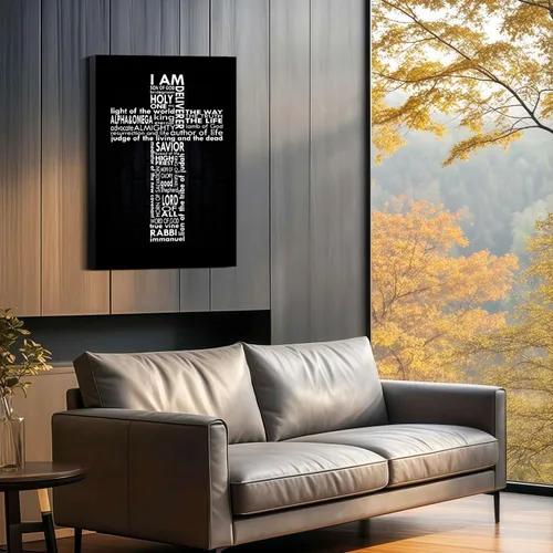 Miniatura 4 de Cuadro enmarcado de cruz de Jesús en lona para pared, arte impreso en blanco y negro, pintura cristiana, póster inspiradora, Jesús católico