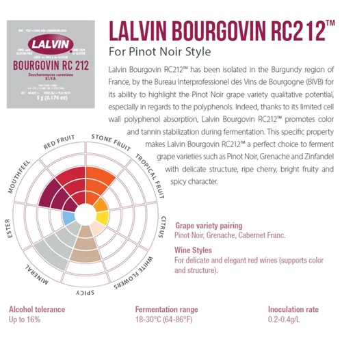 Miniatura 5 de Lalvin RC-212 Levadura de vino (paquete de 10) - Hacer Mead de Sidra de Vino Kombucha en casa - 0.18 oz Sobres - Saccharomyces cerevisiae - Vendido