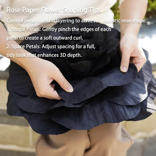 Miniatura 6 de Rosas negras de gran tamaño, flores artificiales gigantes para decoración con soporte, escultura de rosa de papel grande para bodas, fiestas