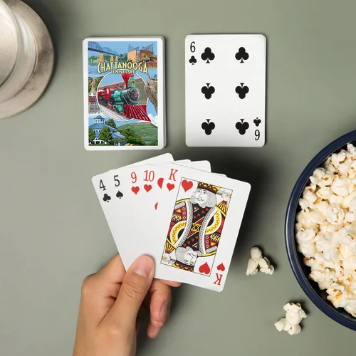 Miniatura 2 de Lantern Press Chattanooga, Tennessee, escenas de montaje (52 cartas de juego, baraja de cartas de tamaño póquer con comodines)