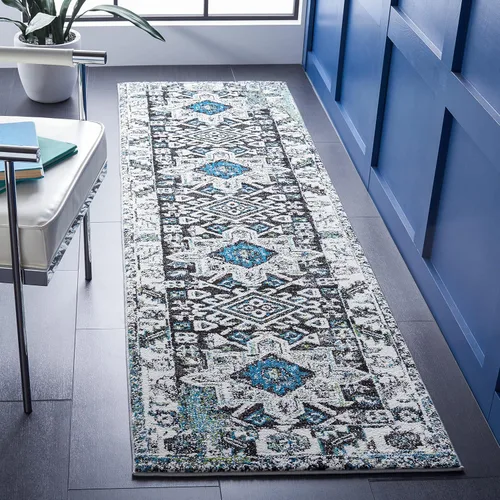 Miniatura 15 de SAFAVIEH Vintage Hamadan Collection Alfombra - 5'3" x 7'6", Rojo & Multi, Diseño tradicional persa, que no desprende pelusa y fácil de limpiar