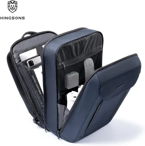Miniatura 3 de Kingsons Mochila con compartimento para laptop de 15.6 pulgadas para hombres, mochila de negocios delgada y duradera para el trabajo, viajes