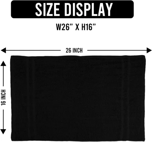 Miniatura 6 de Toallas de salón – Paquete de 50 toallas de mano negras 100% algodón Toalla de spa – 16x27 pulgadas Altamente absorbable Toallas faciales