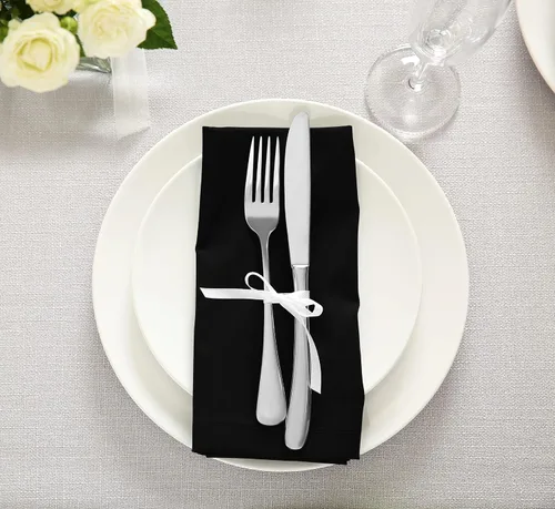 Miniatura 6 de Utopia Kitchen - Servilletas de tela negras [paquete de 12, 50 x 50 cm], mezcla de algodón absorbente, lavables y reutilizables para cena