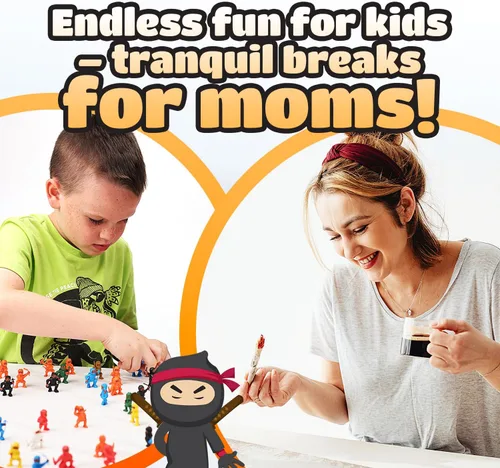 Miniatura 5 de Mini figuras de acción ninja – 25 piezas de recuerdos de fiesta para niños y regalos de cumpleaños – Incluye adornos para pasteles y rellenos