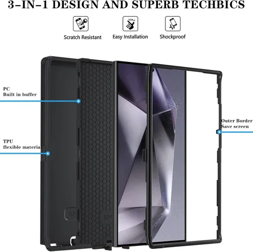 Miniatura 6 de ONOLA Funda compatible con Samsung Galaxy S24 Ultra con protector de pantalla HD, resistente a los golpes y a las caídas, funda de 3 capas