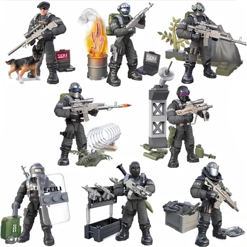 Mini figura de acción de las Fuerzas Especiales con armas militares y accesorios (Flying Tigers Team XJ-822)