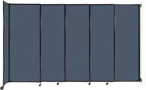 Miniatura 125 de Divisor de habitación de pared recta deslizante montado en la pared Anchos ajustables Ruedas de bloqueo Separador de habitación Paneles