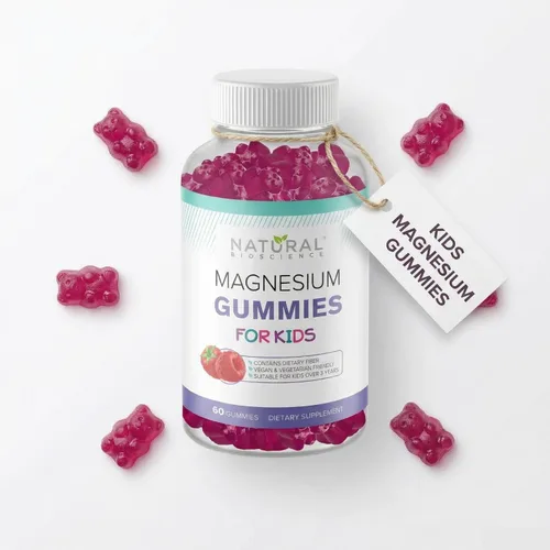 Miniatura 9 de Gomitas de magnesio sin azúcar para niños, 100 mg, suplemento de magnesio masticable para niños, apoyo para calmar y dormir, antiestrés, salud ósea