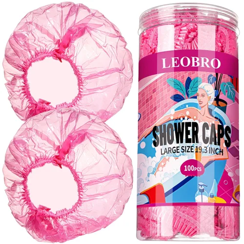 Miniatura 10 de LEOBRO 100 gorros de ducha desechables, gorros de ducha para mujeres, gorro de ducha de plástico transparente, tapones de plástico