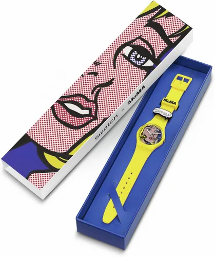 Miniatura 7 de Swatch Gent Biosourced Reverie de Roy Lichtenstein, el reloj cuarzo, Amarillo, Moderno