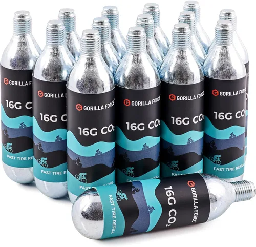 Gorilla Force CO2 Cartridges for Bikes - Threaded 16g & 25g Refills for Tire Inflators, Bicycle Cycling, Road MTB Gravel E-Bike, Fits Most C02