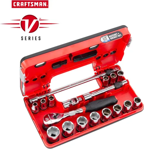 Miniatura 2 de Juego de llaves CRAFTSMAN V-SERIES, poco profundo MM, accionamiento de 3/8 pulgadas, 18 piezas (CMMT45753V)