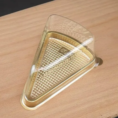 Miniatura 7 de SOLUSTRE 40 recipientes de plástico transparente para tartas, tiramisú, mousse, postre, triángulo, 40