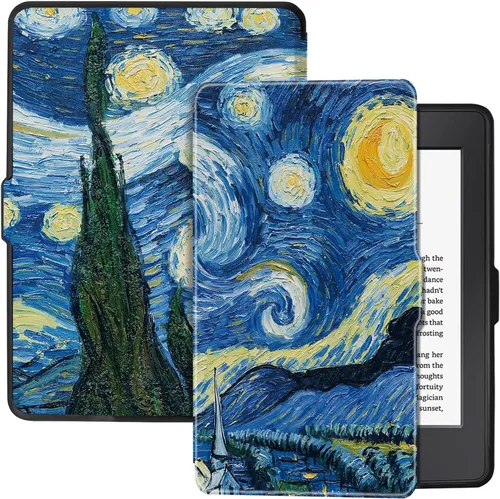 Miniatura 10 de Funda delgada para Kindle Paperwhite de 5ª/6ª/7ª generación antes de 2018 (versión 2012-2017, modelo EY21 y DP75SDI) – Funda protectora de piel Negro