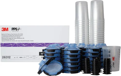 Miniatura 19 de 3M PPS 2.0 Kit de taza, tapas y forros para pistola pulverizadora, 26301, estándar, 22 onzas, filtro de 125 micrones, uso para automóviles, muebles