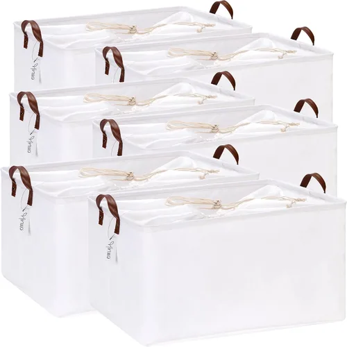 Miniatura 43 de Hinwo 31L Bolsas de almacenamiento grandes, organizadores de armario y almacenamiento, cestas de estante, cestas de almacenamiento plegables