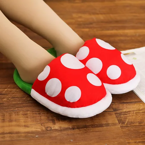 Miniatura 6 de Lopbraa Pantuflas divertidas de felpa con soporte para maceta, regalos divertidos para mujeres, hombres, adolescentes (plantas de piranha), Verde