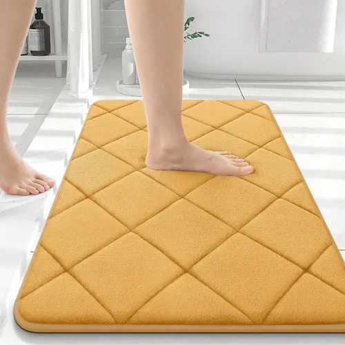 Miniatura 159 de OLANLY Tapete de baño de espuma viscoelástica de 24 x 16 pulgadas, ultra suave y absorbente, lavable a máquina, cómodo tapete de baño para suelo