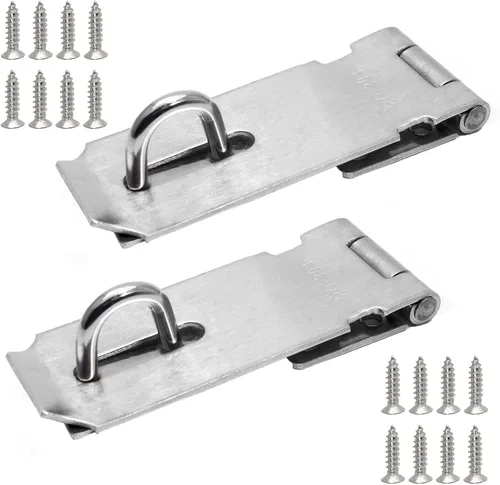 2 cerraduras de puerta de 3 pulgadas, cerrojo de seguridad de acero inoxidable con tornillos para armarios, armarios (plateado)