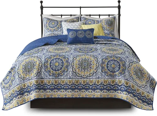 Miniatura 8 de Madison Park - Edredón moderno con diseño clásico para todas las temporadas, juego de cama transpirable y ligero, fundas a juego de almohada