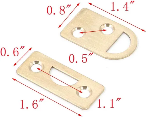 Miniatura 3 de MY MIRONEY Perno de superficie de latón macizo Perno de puerta de superficie deslizante de hardware de 2 pulgadas Cerradura de perno de barril de oro