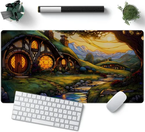 Miniatura 17 de Tapete de Escritorio Verde XL Gato Lindo Planta Genial Almohadilla de Escritorio Tapete de Teclado Kawaii Gato Negro Flor Mousepad Tapete de B-cat