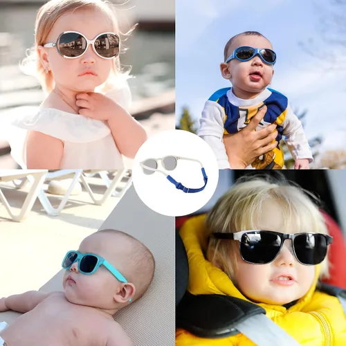 Miniatura 7 de lvvfit Correas ajustables para lentes de bebé (5-8 pulgadas), correas ajustables para lentes de sol deportivas, para niños y niñas, de 0 a 3 años