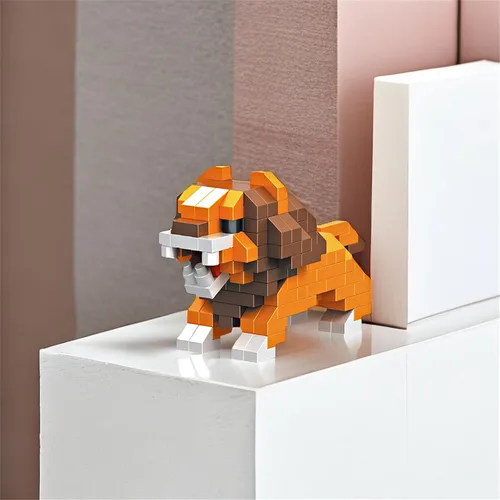 Miniatura 8 de Juego de bloques de construcción micro animales para niños y adultos, para decoración del hogar y la oficina KLJM-10 (león, 203 piezas)