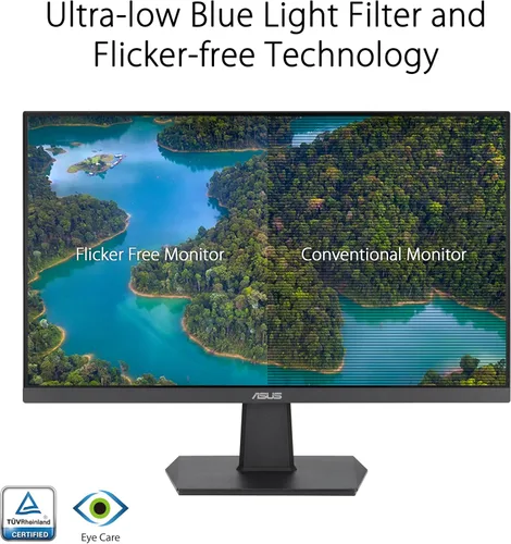 Miniatura 4 de ASUS Monitor de 27 pulgadas, 1080P, IPS, Full HD, sin marco, 100Hz, 1ms, sincronización adaptativa, para trabajar y jugar, luz azul baja, sin