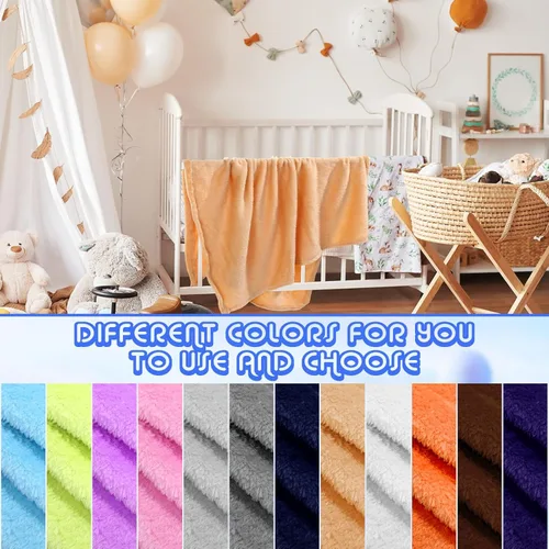 Miniatura 3 de Kinlop 16 mantas peludas para bebé, 39 x 27 pulgadas, suaves para niños, acogedora manta ligera y cálida, para primavera y verano, para bebés, niñas