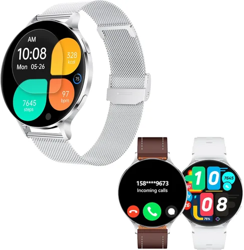 Relojes inteligentes ultrafinos para hombre (llamada/3 bandas/todo metal), AMOLED extragrande de 1.75 pulgadas, rastreador de actividad ultra