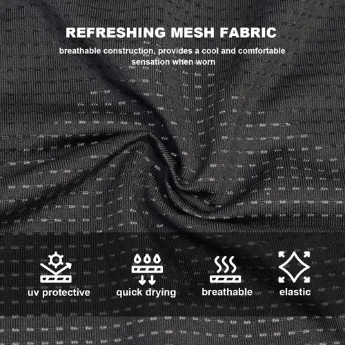 Miniatura 3 de Pasamontañas para el cuello con trabillas para las orejas, bufanda, bandana, protección solar UV, máscara facial para mujeres y hombres Negro
