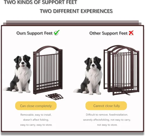 Miniatura 6 de 4NM Puerta de metal expandible para perros sin perforaciones, extra ancha de 144 pulgadas, extra alta de 32 pulgadas, puerta para mascotas